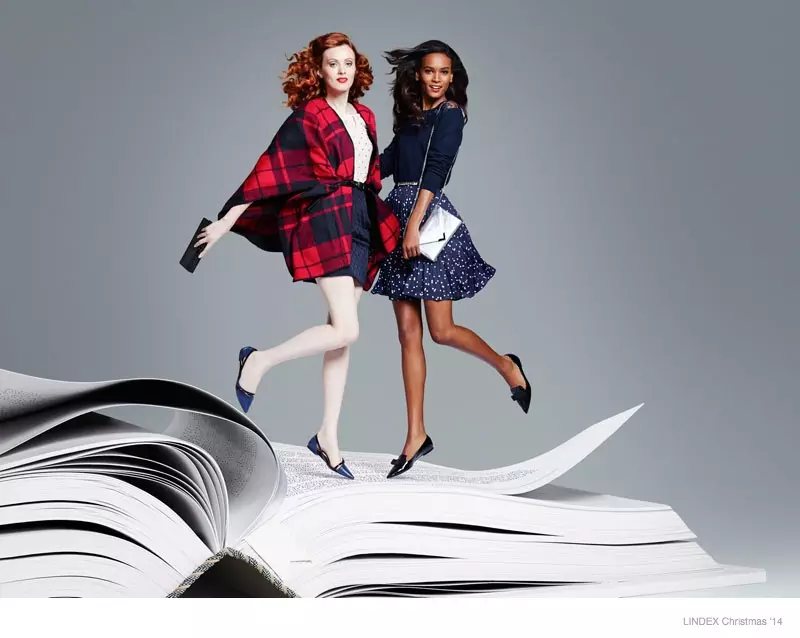 2014 m. Lindex Kalėdų skelbimai Tap Karen Elson + Liya Kebede