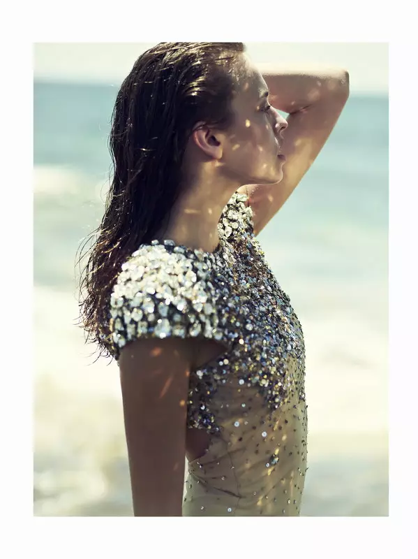 Magdalena Glonek Soaks Up Ocean Waves in Elle Greece July 2012 by Dimitris Skoulos