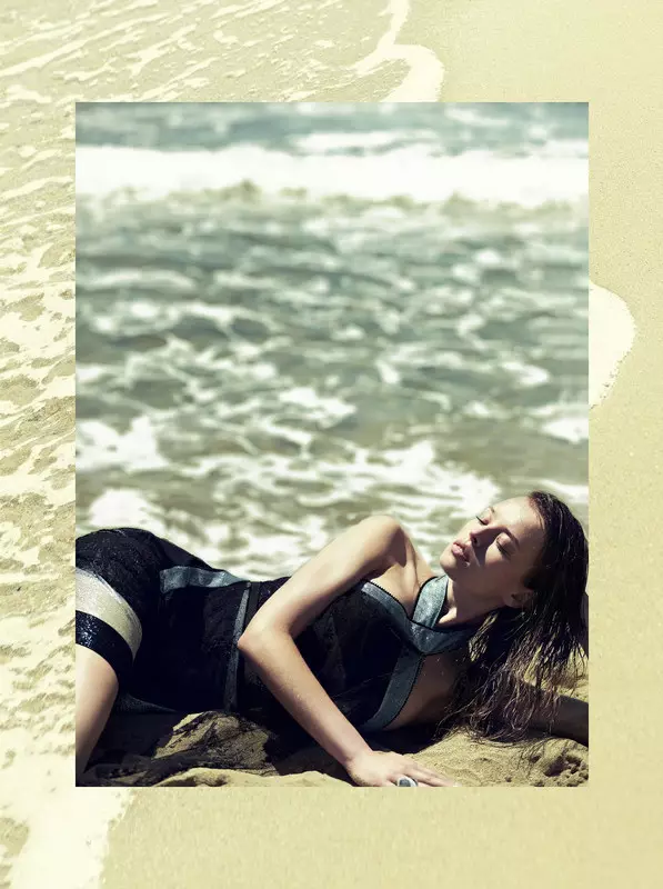 Magdalena Glonek Soaks Up Ocean Waves in Elle Greece July 2012 by Dimitris Skoulos