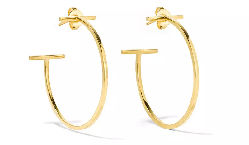 Tiffany & Co. T Wire 18-Karat Gold Hoop Earrings