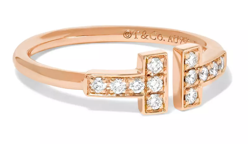 Tiffany & Co. T Drot 18-Karat Rose Gold Diamantring