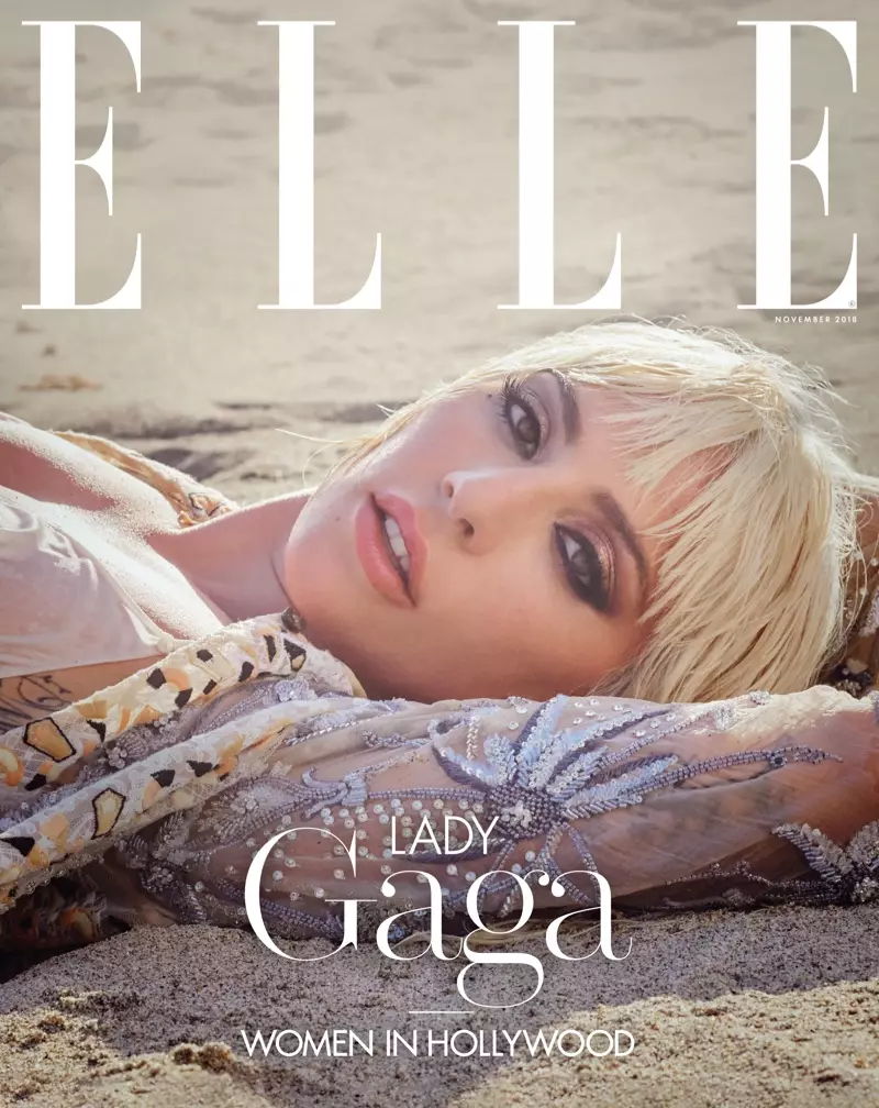 Lady Gaga trên trang bìa ELLE US tháng 11 năm 2018