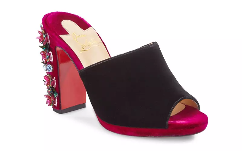 Christian Louboutin Donaflor 100 Embellished buludru mules $ 1,495