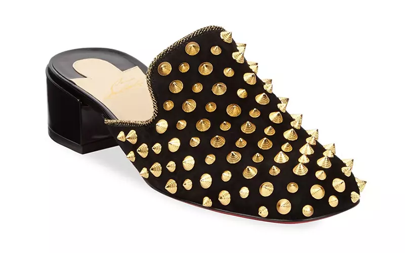 Christian Louboutin Mulaconka 35 studded Velor Mules $1,045