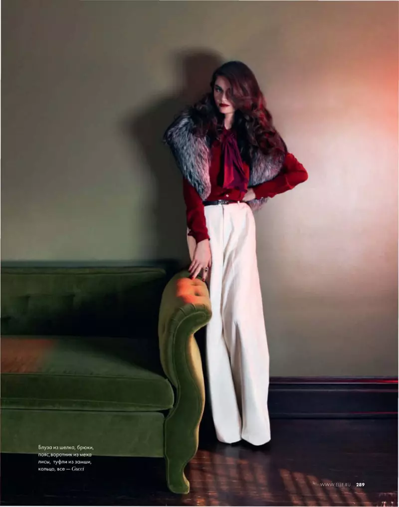 Anouck Lepere ដោយ Asa Tallgard ក្នុង Gucci សម្រាប់ Elle Russia ខែវិច្ឆិកា 2011