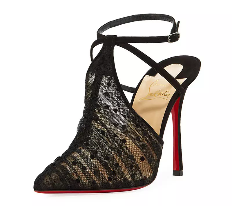 Christian Louboutin թթու ժանյակ շղարշ կարմիր միակ պոմպ