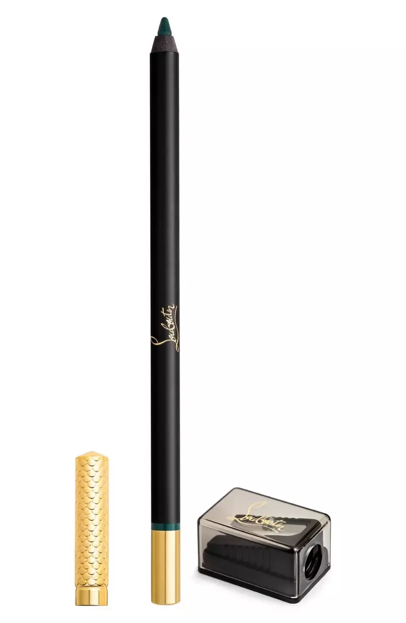 Christian Louboutin Oeil Velours Velvet Eye Definer în Deep Teal 40 USD, achiziționați la Nordstrom.com.