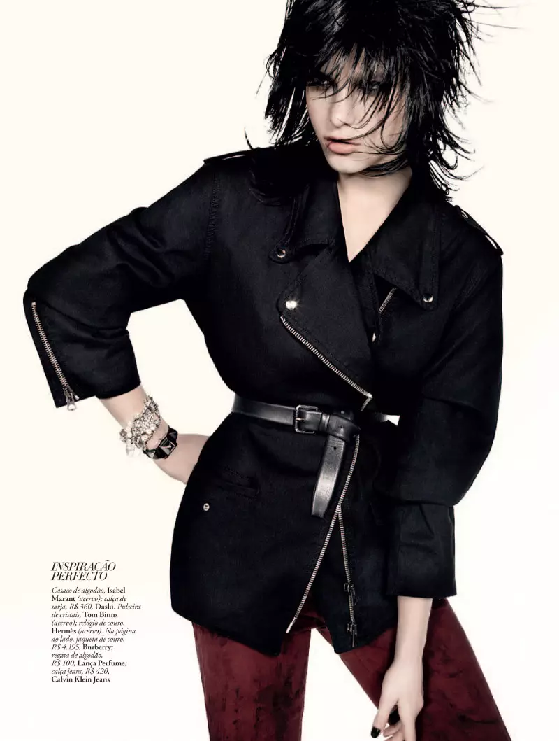 Tati Cotliar Vamps moute paj Harper's Bazaar Brezil jen 2012