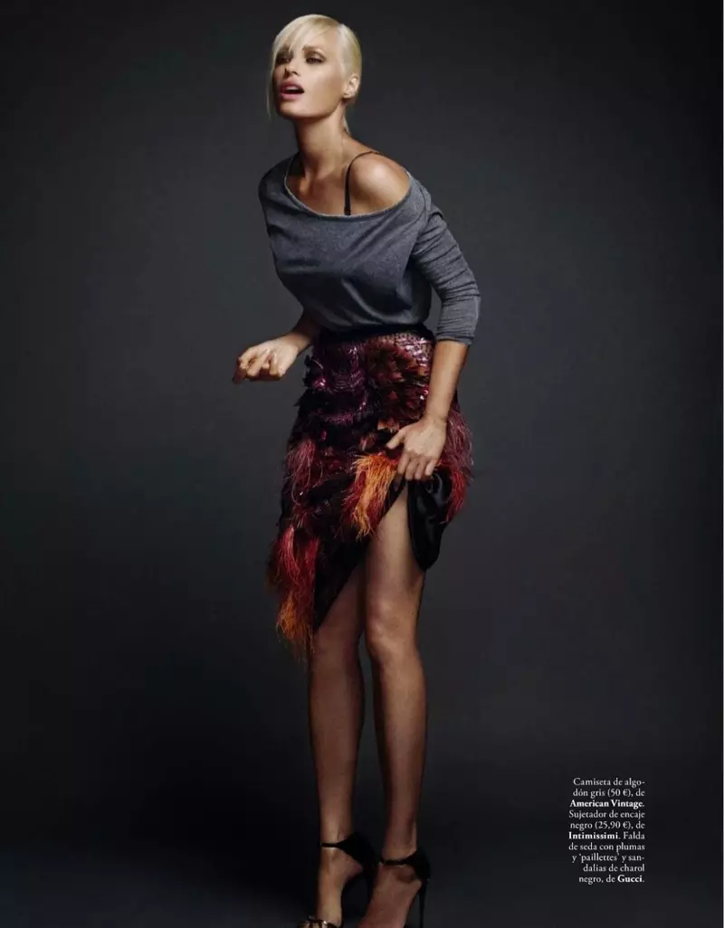 Seasann Yasmin le Bon do Xavi Gordo in Elle Spain Deireadh Fómhair 2013