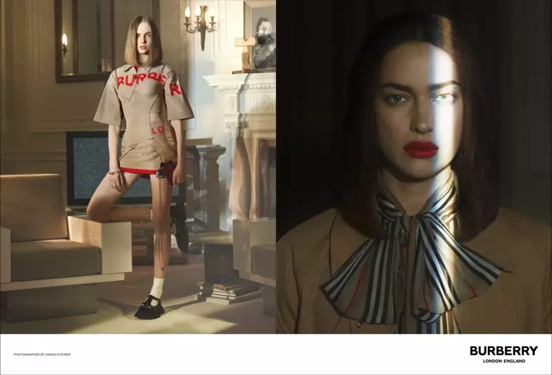 Фрэн Саммерс и Ирина Шейк снялись в рекламной кампании Burberry весна-лето 2019.