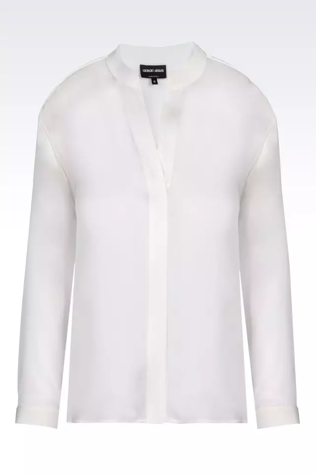 Blusa Charmeuse de seda branca New Normal de Armani