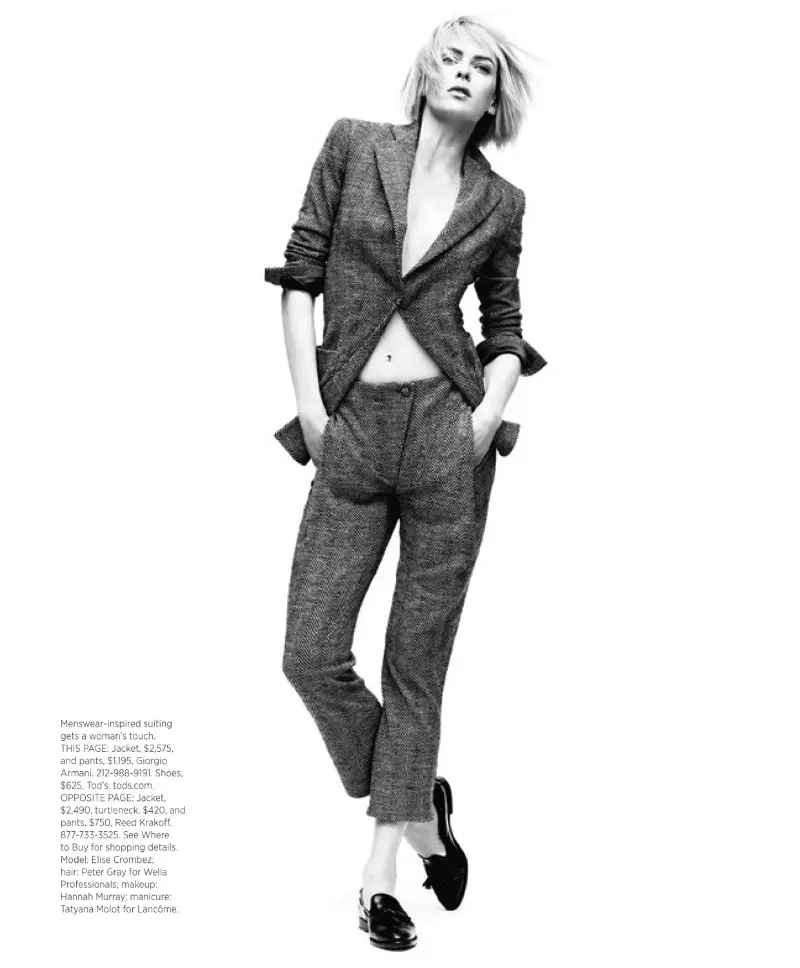 Elise Crombez Goes Garçonne for Harper's Bazaar US, skutt av Nathaniel Goldberg