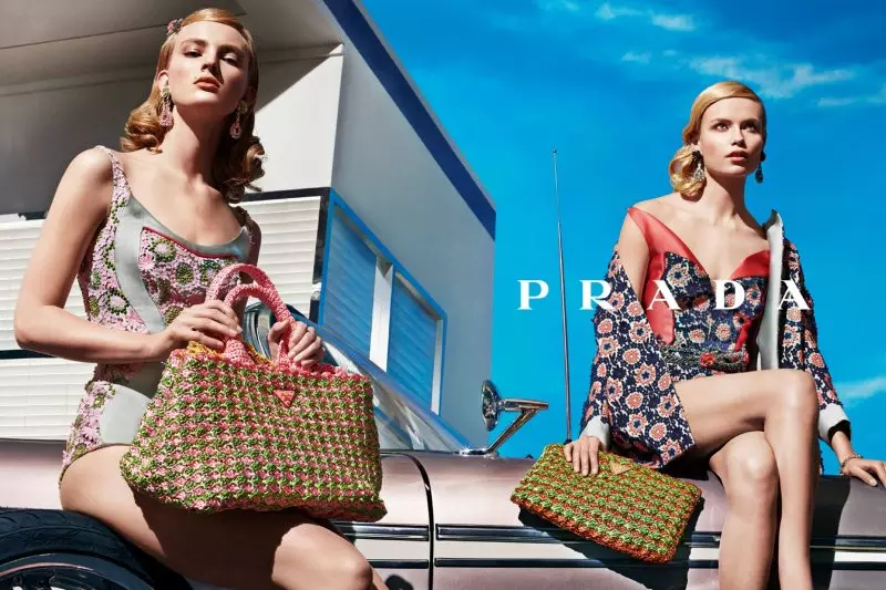 Natasha Poly, Guinevere van Seenus, Elise Crombez, Meghan Collison, Katryn Kruger & Ymre Stiekema for Prada Spring 2012 Campaign by Steven Meisel