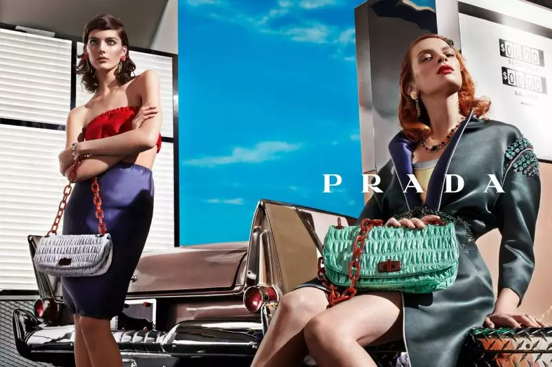 Natasha Poly, Guinevere van Seenus, Elise Crombez, Meghan Collison, Katryn Kruger & Ymre Stiekema bakeng sa Letšolo la Prada Spring 2012 ka Steven Meisel