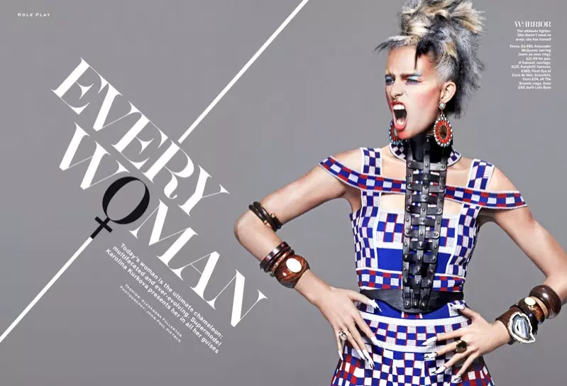 Karolina Kurkova er en Mistress of Disguise for Stylist Magazine