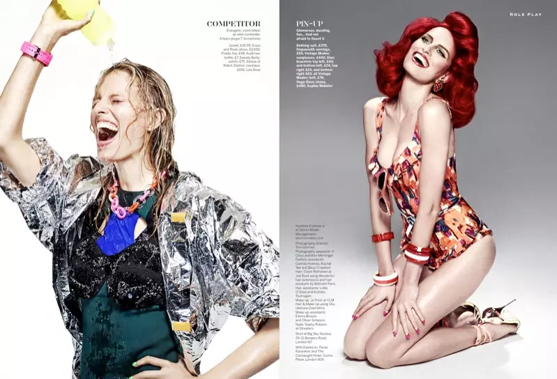 Karolina Kurkova는 Stylist Magazine의 변장의 여주인입니다.