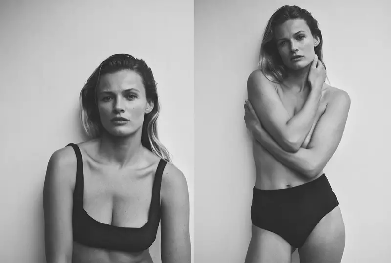 Edita Vilkeviciute nindakake ing ndhuwur lan ngisor bikini ireng Zara Ngarep.