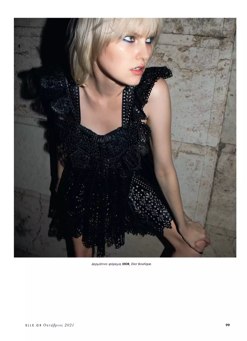 Zuzanna Kaczmarek Models Nighttime Outfits for ELLE Greece