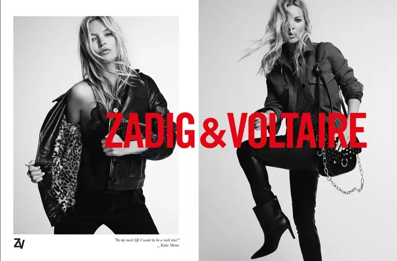 Kate Moss Zadig ir Voltaire 2019 m. rudens kampanija