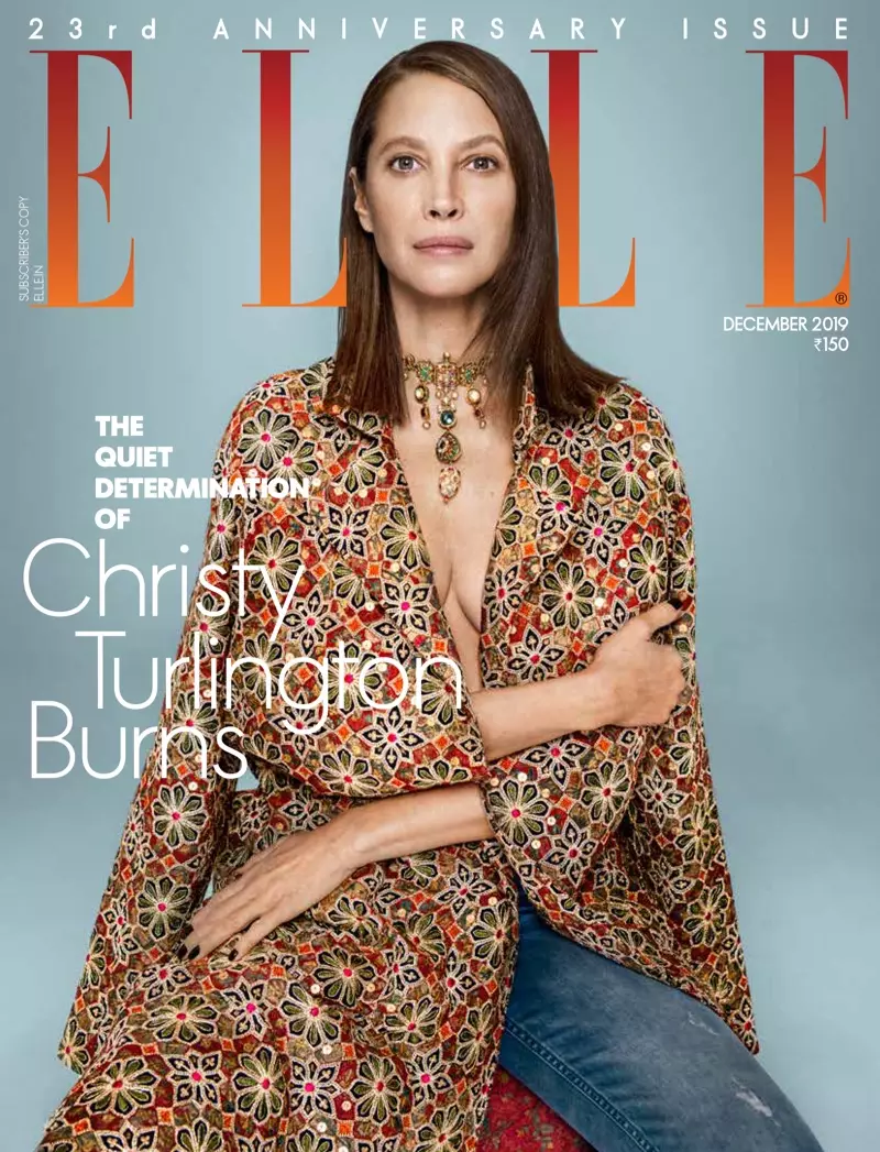 Christy Turlington ELLE Indland 2019 forsíðu tískuritstjórn