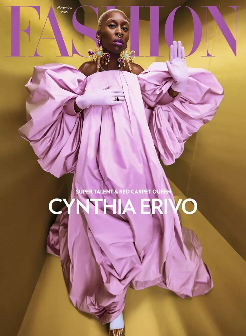 Жүжигчин Синтия Эриво FASHION сэтгүүлийн 2021 оны 11-р сарын нүүрэнд. Зураг: Royal Gilbert / FASHION