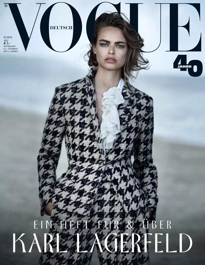 Birgit Kos, Luna Bijl eta Vittoria Ceretti Model Looks elegant Vogue Alemaniarako