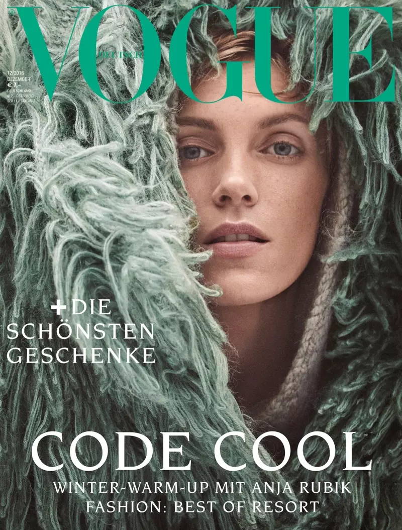 Anja Rubik Vogue Germany සඳහා රළු ශීත පෙනුම ලබා ගනී