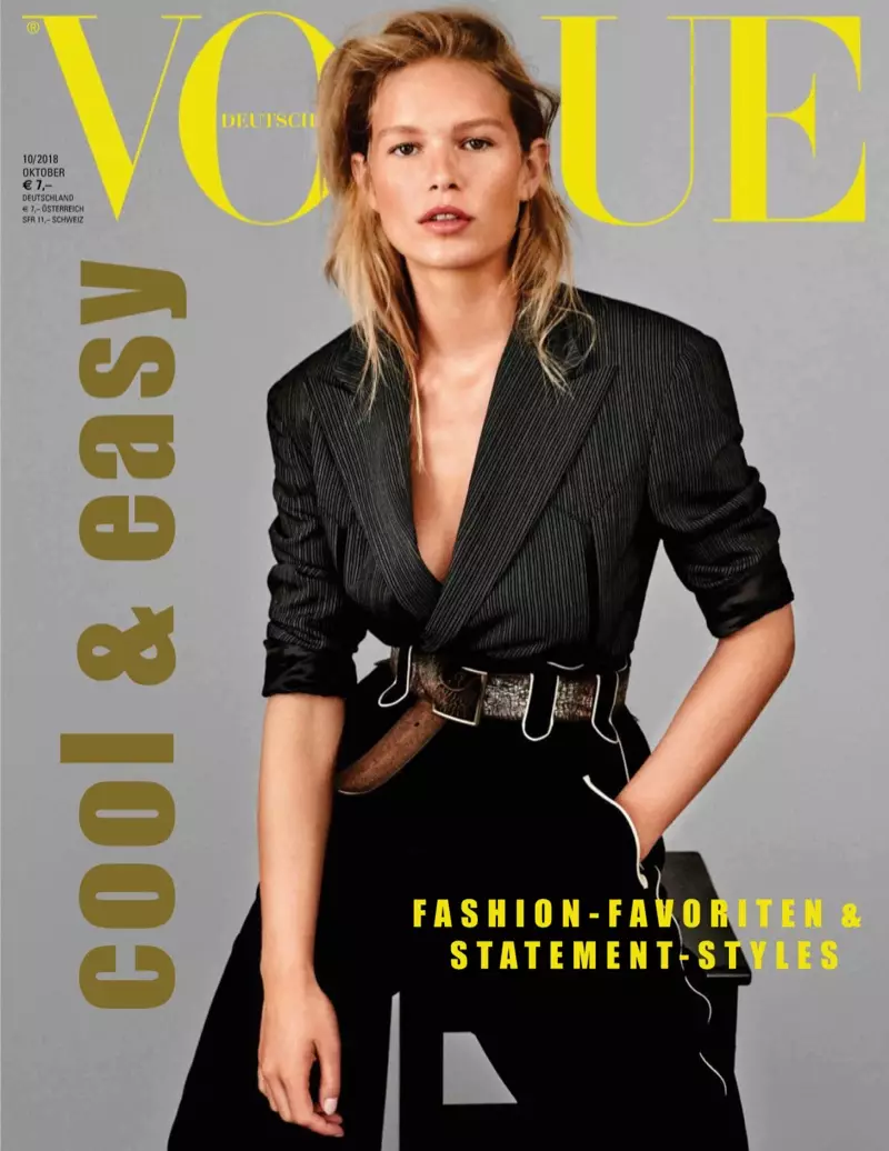 Anna Ewers przyjmuje stylizacje Punk Glam w Vogue Germany