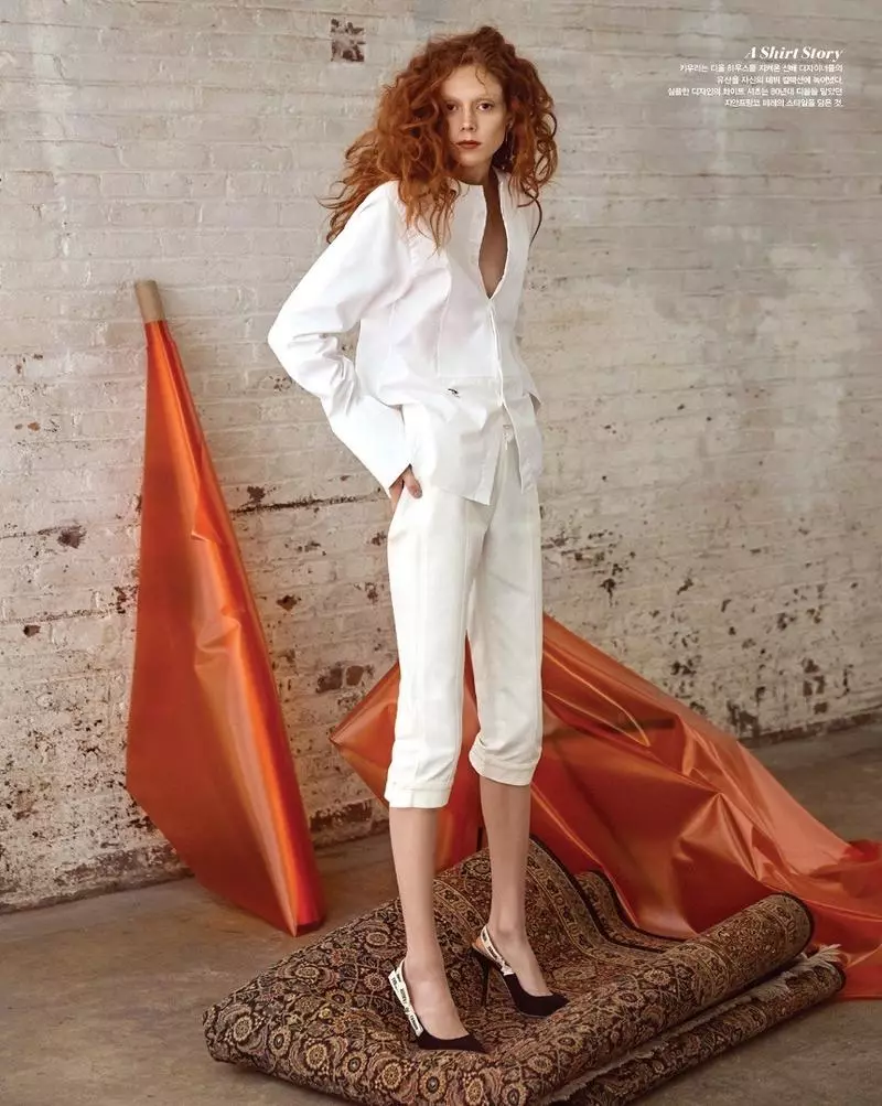 အဖြူရောင် ၀တ်စုံ Natalie Westling မော်ဒယ် Dior