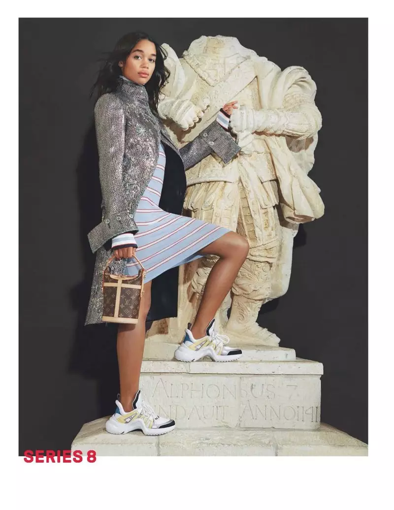 Laura Harrier Louis Vuitton ගේ වසන්ත-ගිම්හාන 2018 ව්‍යාපාරයේ පෙරමුණ ගෙන සිටී