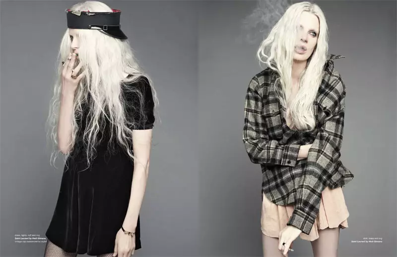 Kristen McMenamy සත්වෝද්‍යානය #40 සඳහා Saint Laurent හි Grunge ලබා ගන්නේ Dancian විසිනි