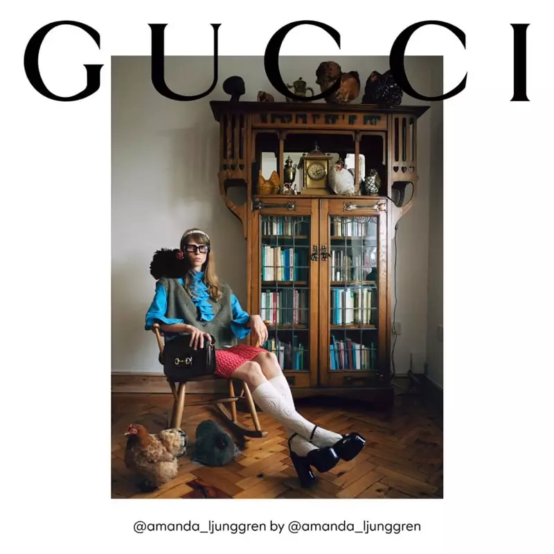 Amanda Ljunggren Gucci The Ritual payız 2020 kampaniyasında rol alır.