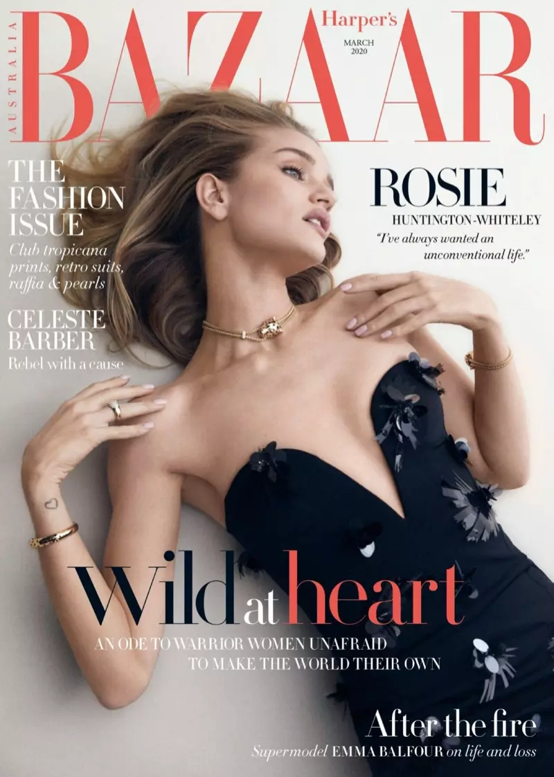 Rosie Huntington-Whiteley Models Body Con Inaonekana katika Harper's Bazaar Australia