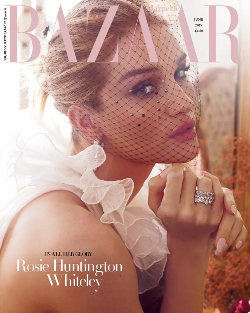 Rosie Huntington-Whiteley Models Luxe Looks for Harper's Bazaar UK