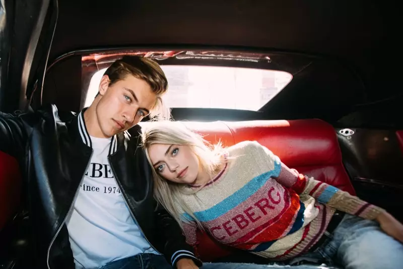 Lucky Blue Smith và Pyper America Smith đứng trước chiến dịch thu đông 2017 của Iceberg