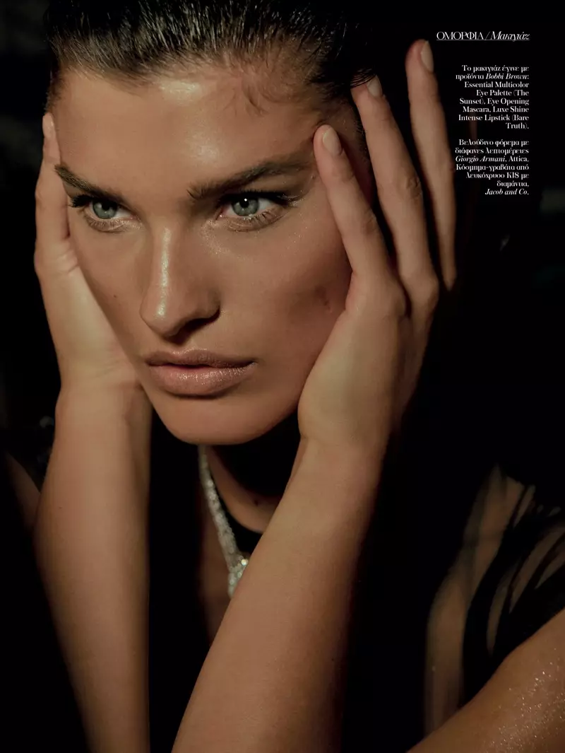 Julia Van Os Models Old Hollywood Beauty for Vogue Greece