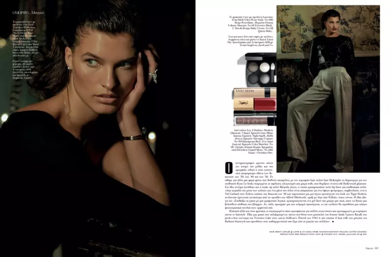 Julia Van Os modelează Old Hollywood Beauty pentru Vogue Grecia