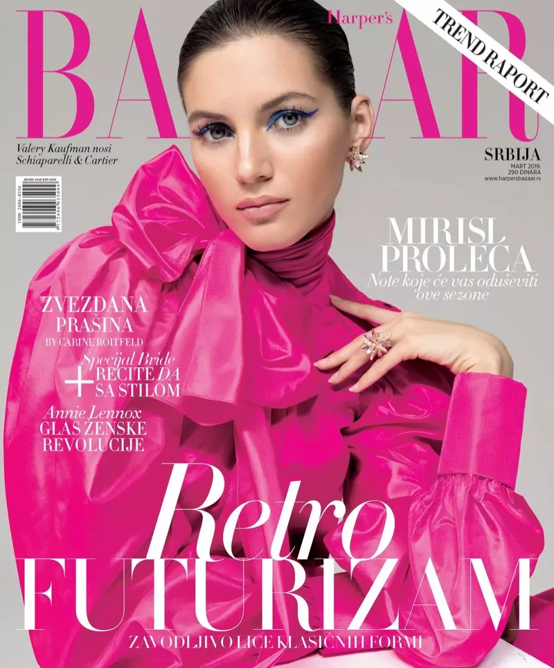 Valery Kaufman bærer sofistikert utseende for Harper's Bazaar Serbia