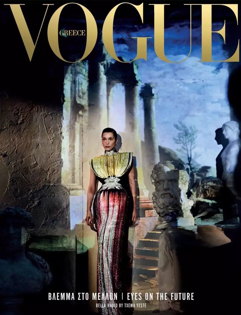 Bella Hadid a Vogue Greece 2019. áprilisi borítóján