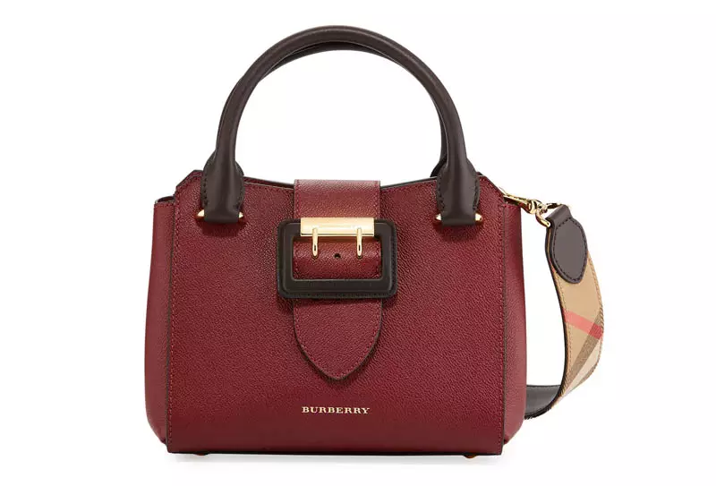 Tas Tote Kulit Butir Lembut Burberry Kecil $1,495