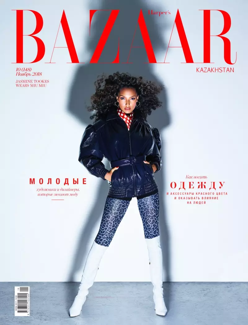 Jasmine Tookes Goes Glam i Harper's Bazaar Kasakhstan