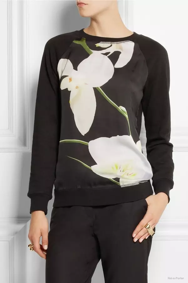 Altuzarra for Target-Sweatshirt aus Georgette und Baumwollmischung mit Orchideen-Print, erhältlich bei Net-a-Porter für 29,99 $