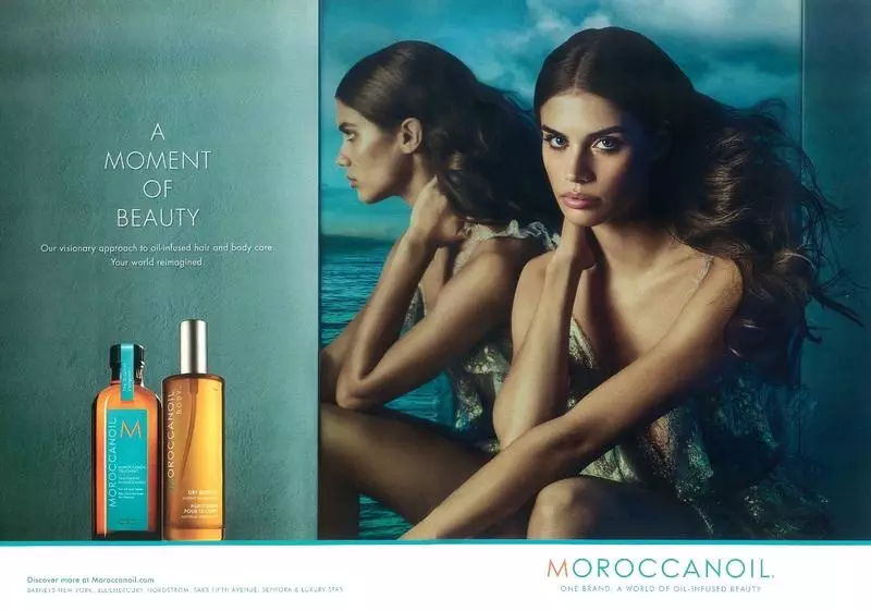 Mga bida si Sara Sampaio sa kampanya ng Moroccanoil