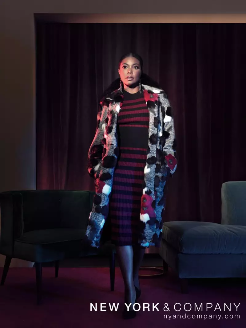 New York & Company x Gabrielle Union kolekcija džemper haljina s modnim izrezom