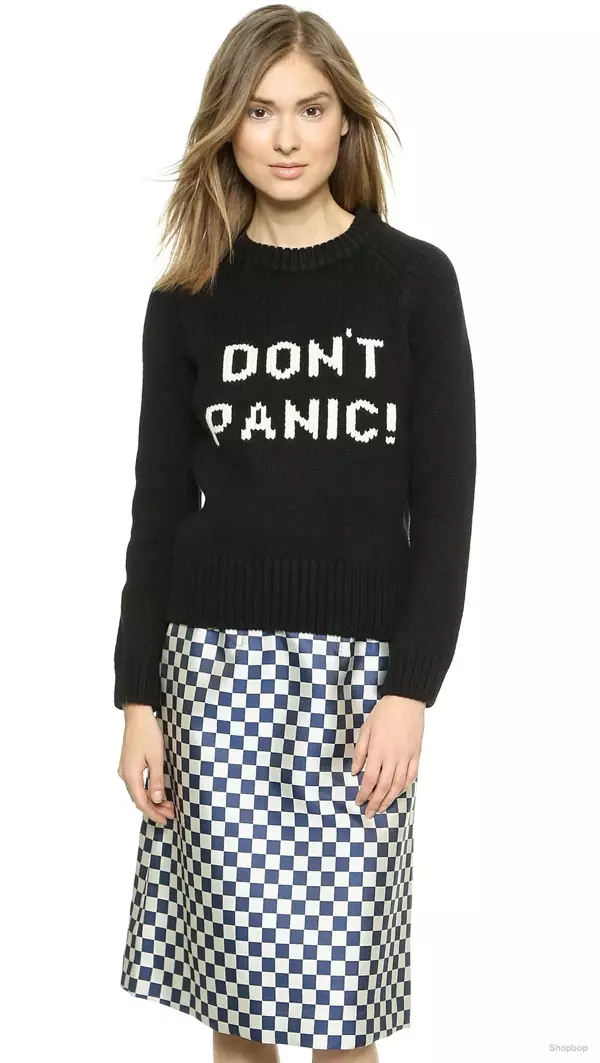 Marc Jacobs ရေးထားတဲ့ Marc Don't Panic Sweater