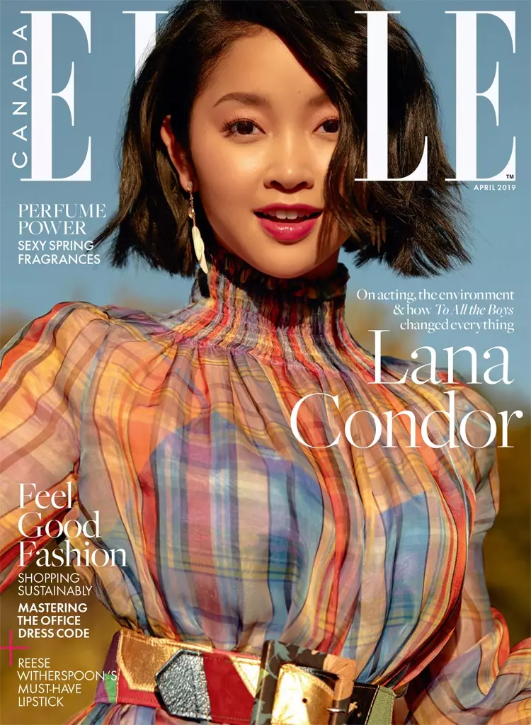 Sessão de fotos de capa da Lana Condor ELLE Canadá Max Abadian