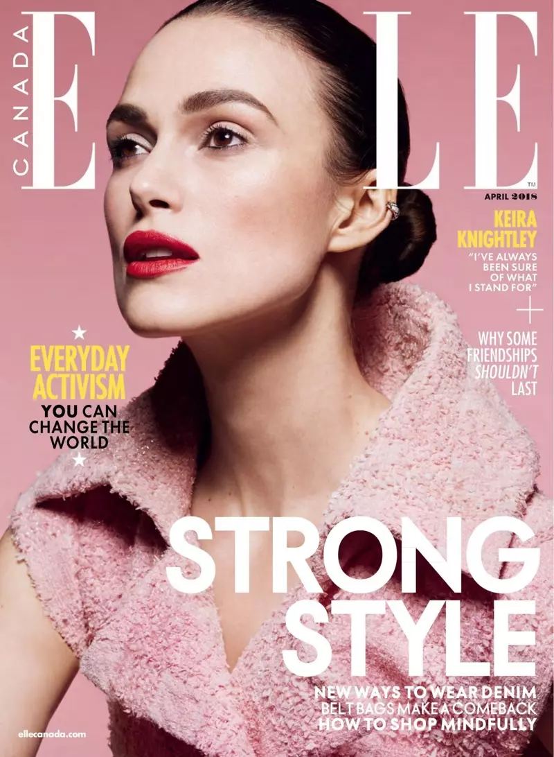 Keira Knightley en la portada de ELLE Canadá de abril de 2018