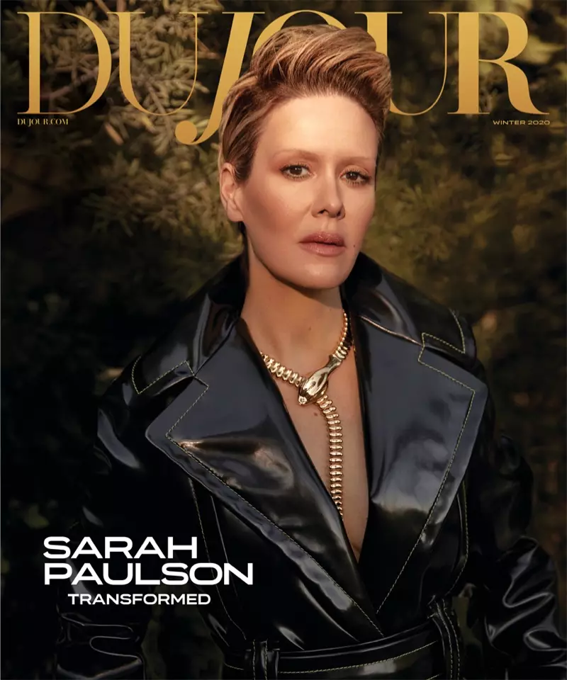 Sesión de fotos de portada de Sarah Paulson DuJour Max Abadian 2021