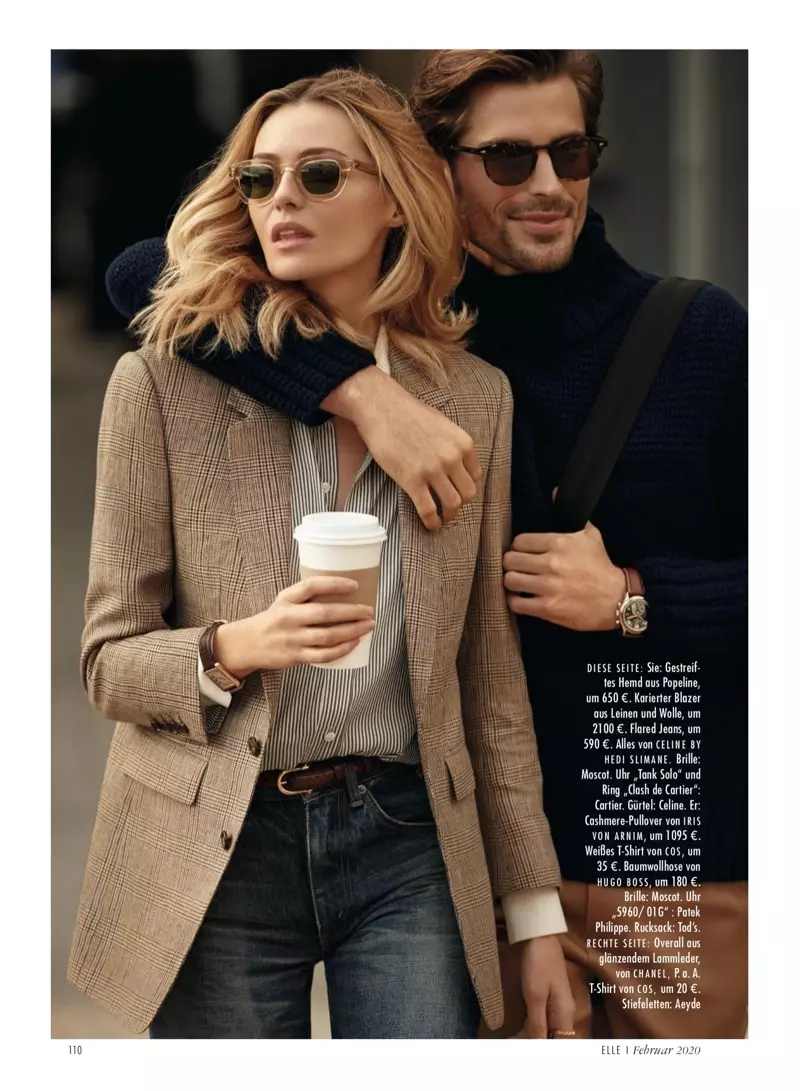 Valentina Zelyaeva modela estils de carrer elegants per a ELLE Germany