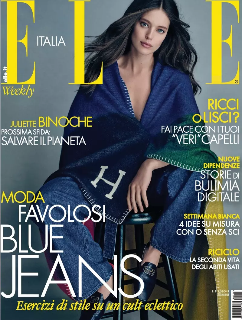 Emily DiDonato ji bo ELLE Italytalya Stylesên Denim ên Cool Model dike